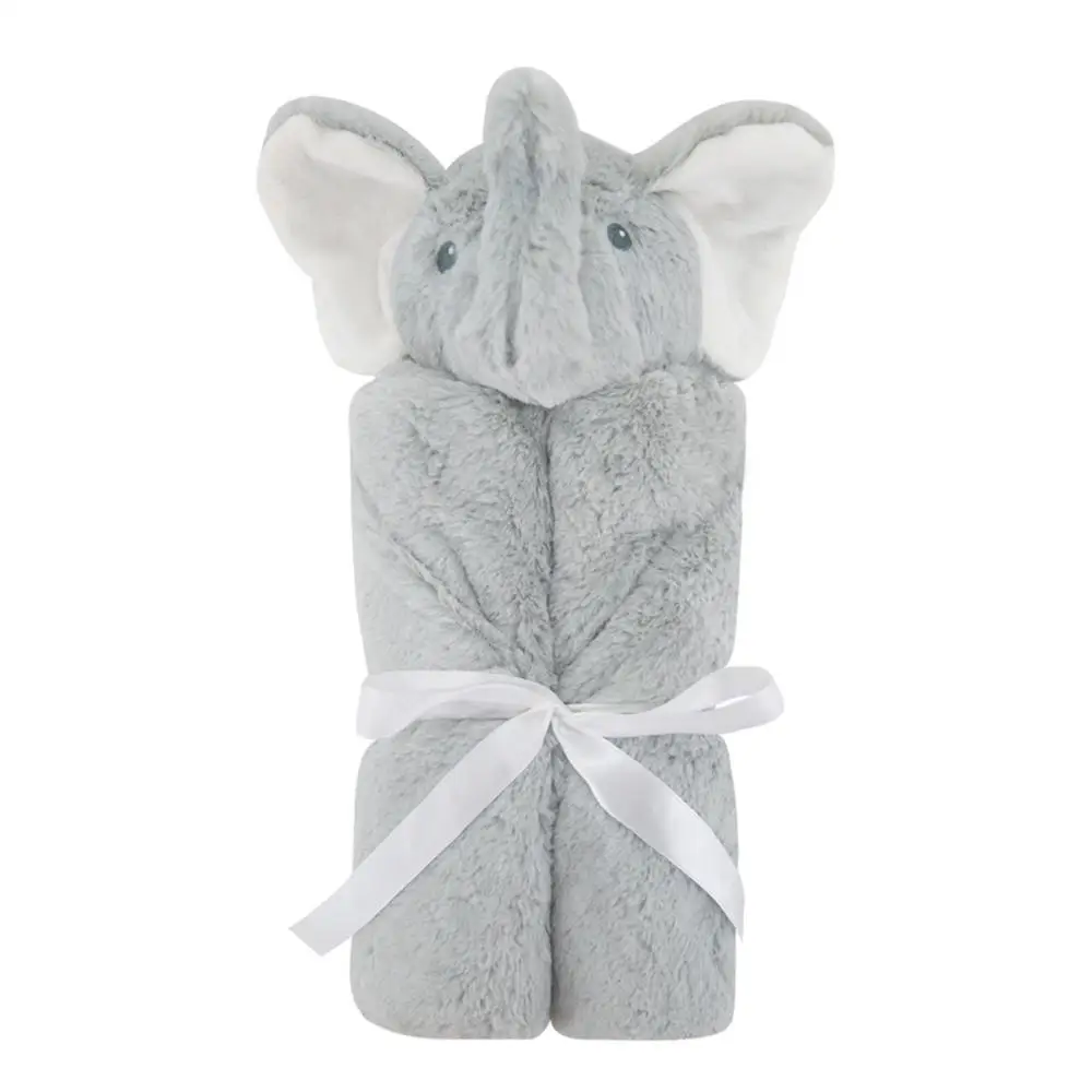 Puseky мягкие детские пеленать тонкий кристалл бархат для ванной полотенца Прекрасный животных одеяло младенческой малыша обёрточная - Цвет: Grey Elephant