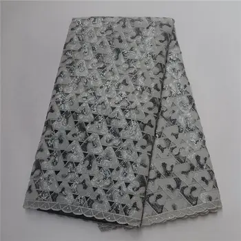 

African Organza Lace Fabric High Quality French Lace Fabric 2018 New Arrival Sequins french tulle lace fabrics 5 yards 30