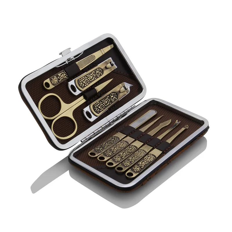 Маникюрные педикюрные инструменты зеленые бронзовые кусачки для стрижки ногтей набор из нержавеющей стали инструменты для ухода за красотой MV99