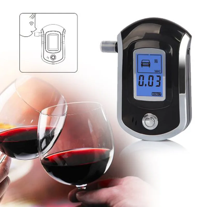 LCD Digital Alcohol Tester With Mouthpiece High Sensitivity