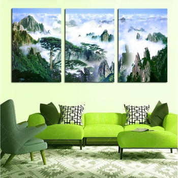 

2017 New Cuadros 3 Panels Mountains And Clouds Decoration Picture Hd Canvas Print Painting Artwork Wall Art Wholesale