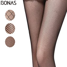 BONAS sıcak satış kadın açık Crotch Fishnet tayt seksi elmas örgü naylon külotlu çorap bayan siyah nefes Hollow çorap kadın