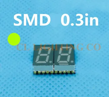 

2 Bit smd Digital Tube 0.3 inches green 7 Segment 0.3in 0.3" SMD LED Display 14.8*12*3.75mm Nixie tube Common cathode