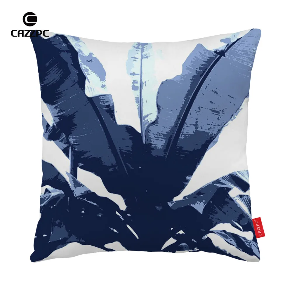 

Watercolor Navy Blue Banana Leaves Print Car Decorative Throw Pillowcase cases Cushion Covers Sofa Chair Home Decor