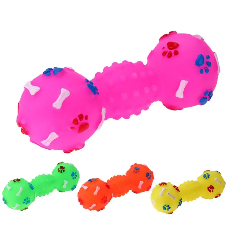 

Dog Toys Bone Dumbbell Shaped Resistant To Bite Squeeze Squeaky Pet Chew Toy Faux Pet Sound Toys for Dogs