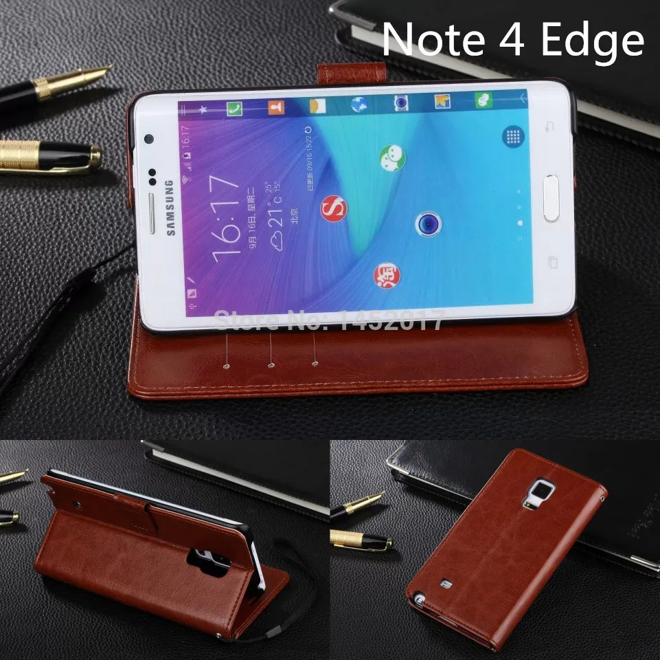 

AZNS Note edge Leather Phone case For Samsung Galaxy Note edge N9150 case Flip Cover Wallet capa fundas with Card solt