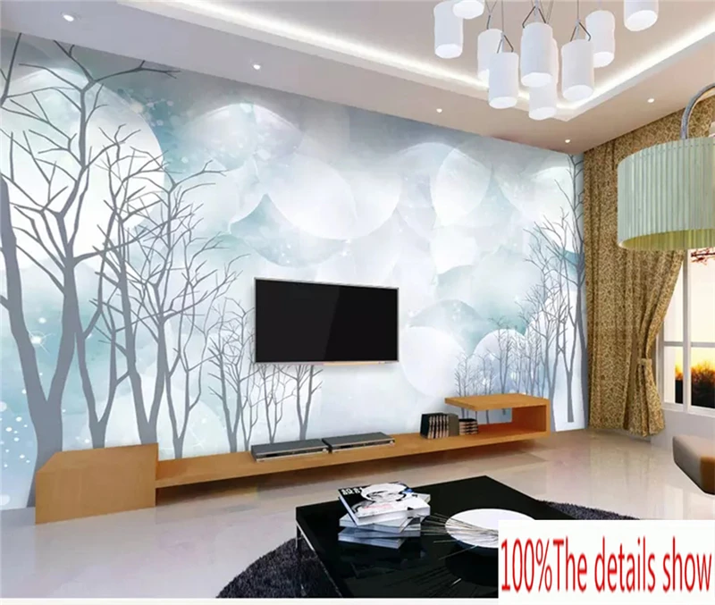 

Customize Any Size 3D HD EuropEan Style Simple Fresh Hand-Painted Country TV Background Mural Wallpaper