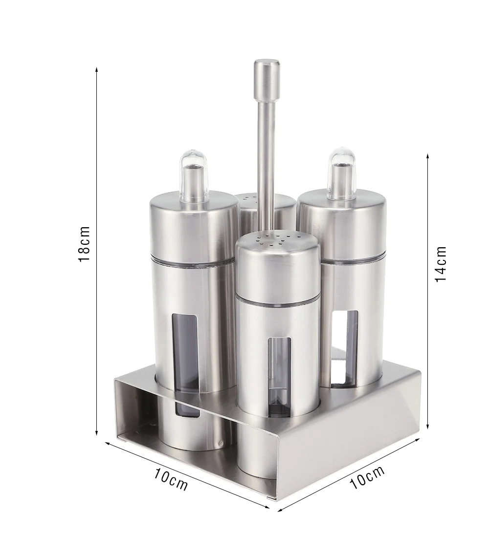 Stainless Steel Sauce Spice Seasoning Bottle 4PCS