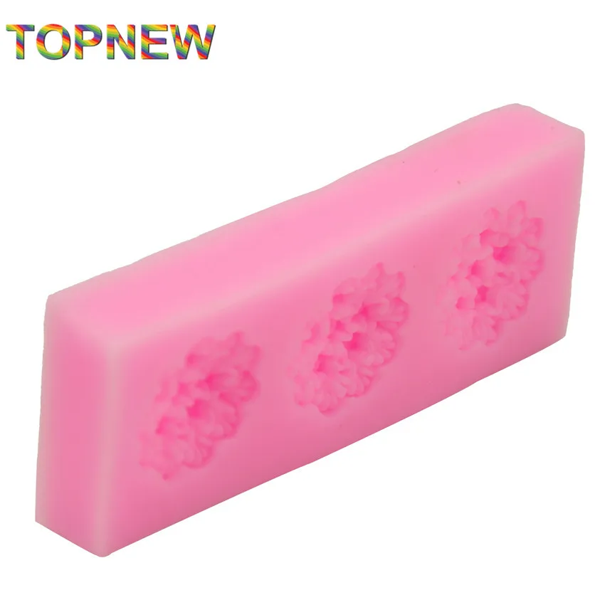 DIY 3 Hole цветы формы для торта силиконовые шоколада помадные SGS одобренные 100%