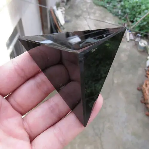 Новое поступление! 85 ~ 110 г натуральный черный обсидиановый кристалл Tetrahedron