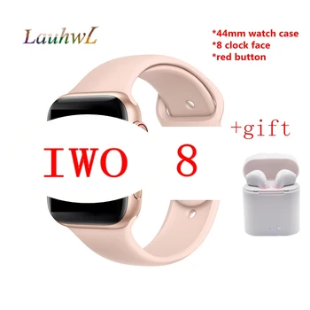 

IWO 8 Red button 44mm Bluetooth Smart Watch Series 4 1:1 SmartWatch for iOS Android Heart Rate ECG pk IWO 5 6 7
