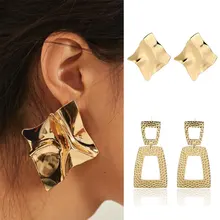Fashion Statement Earrings Big Geometric Gold Earrings For Women Hanging Dangle Earrings modern Jewelry