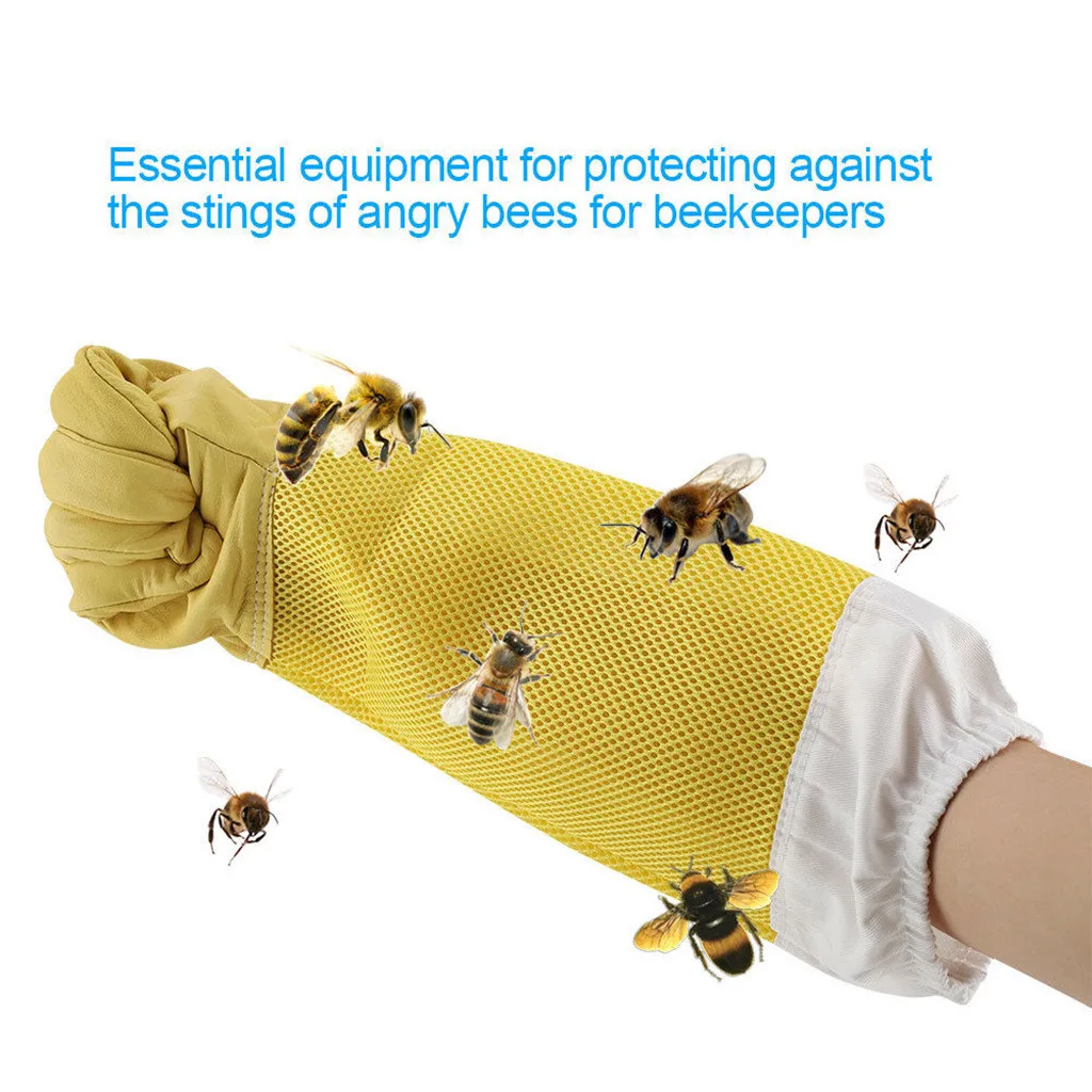 Новые сетчатые тканевые перчатки для пчеловодства козья пчелиная кожа с вентилируемым пчеловодом Длинные рукава износостойкие прочные перчатки