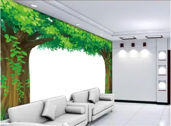 

Custom photo 3d wallpaper Non-woven mural wall sticker Green trees painting picture 3d wall room murals wallpaper