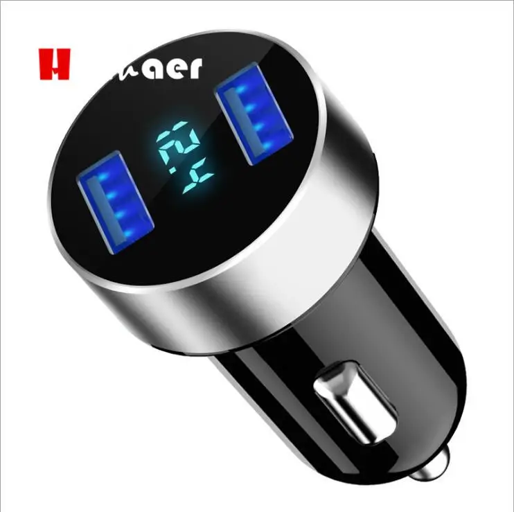 

3.1A Car USB Charger Quick Charge 12-24V Cigarette Socket Lighter 2 Port LCD Display 9.7