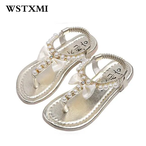Little Girl Sandals Summer Girls Pu Leather Flip Flops Kids Beach
