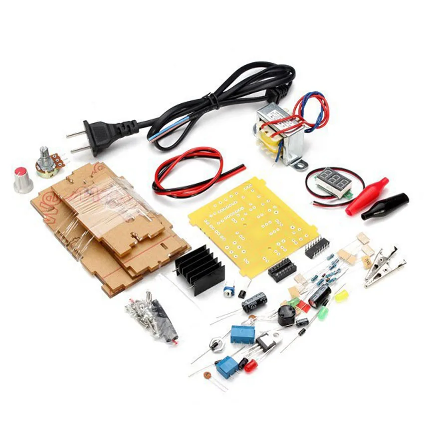 CNIKESIN DIY Kit LM317 Adjustable Regulated Voltage 220V to 1.25V-12.5V Step-down Power Supply Module PCB Board Electronic kits 