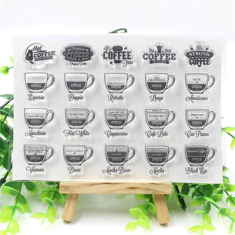Coffee Transparent Clear Silicone Stamps for DIY Scrapbooking/Card Making/Kids Fun Decoration Supply | Канцтовары для офиса и