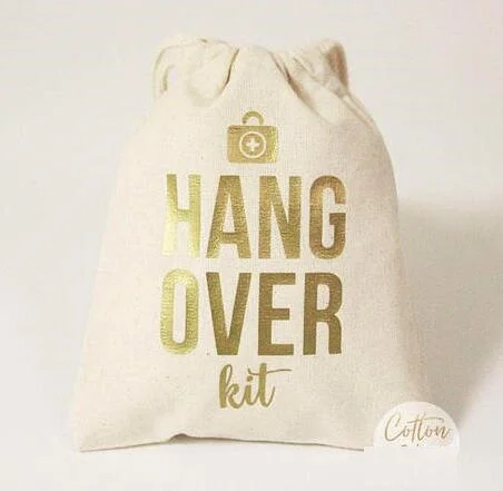 

personalized gold bridesmaid survival wedding Bachelorette Hangover Kits party Candy pouches Perfect Blend favor bags