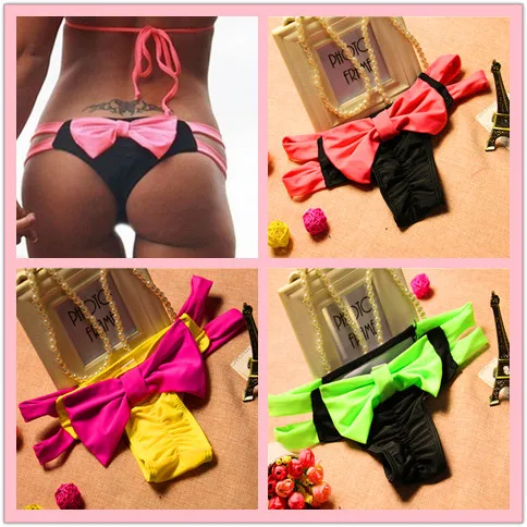 

2019 Sexy Summer Style Swimsuit Women Bowknot Swimwear Bathing Suit Brazilian Bikini Bottom Swim Trunks Swim Pants S-XL