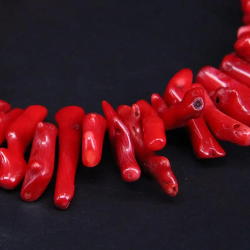 Approx60 шт/прядь натуральный красный бамбук Коралл Топ просверленные ветки бусины Подвески, коралловые палочки пики ожерелье в этническом стиле подвески ювелирные изделия