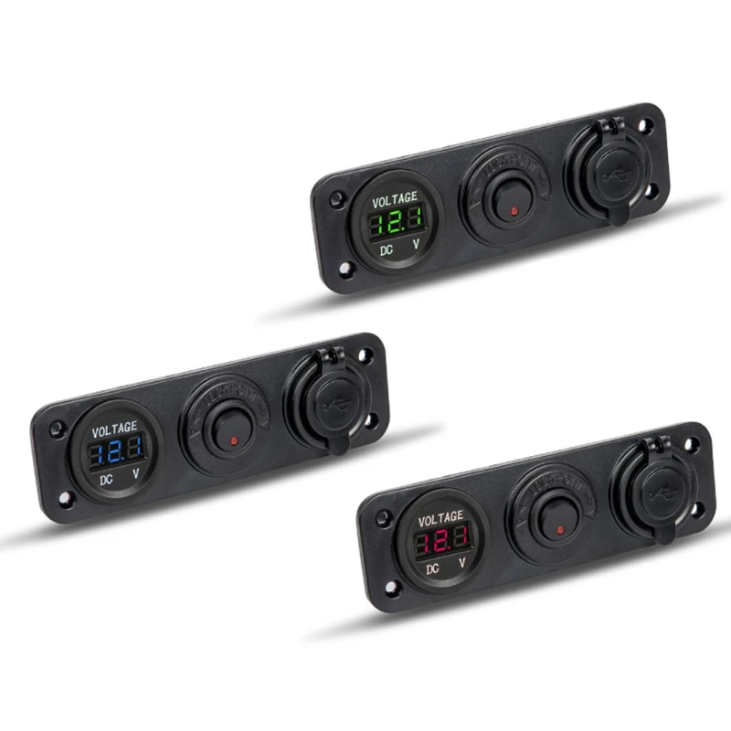 

12V 24V Dual USB Charger LED Voltmeter With Switch for Car Boat Truck Cell Phone Oct10 Drop Ship