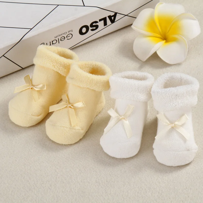 4 Pcs Thick Winter Baby Socks For Boys Girls Cotton Warm Infant Socks Bow Bear Newborn Baby Socks Cute New Baby Boys Clothing (13)