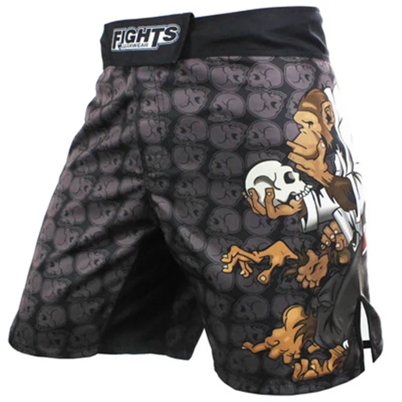 

2017 New Men's Boxing Pants Printing MMA Shorts Fight Grappling Short Polyester Kick Gel Boxing Muay Thai Pants Boxing Shorts