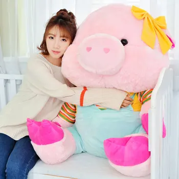 

Dorimytrader Kawaii Soft Cartoon Fat Pig Plush Toy Large Stuffed Lovely Anime Pink Pigs Doll Pillow for Girls Gift 70cm 90cm