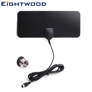 

Eightwood Free HD Programs Digital HDTV ATSC DVB Indoor Antenna Aerial with F Plug Male Connector 23 Miles Range Supply AC