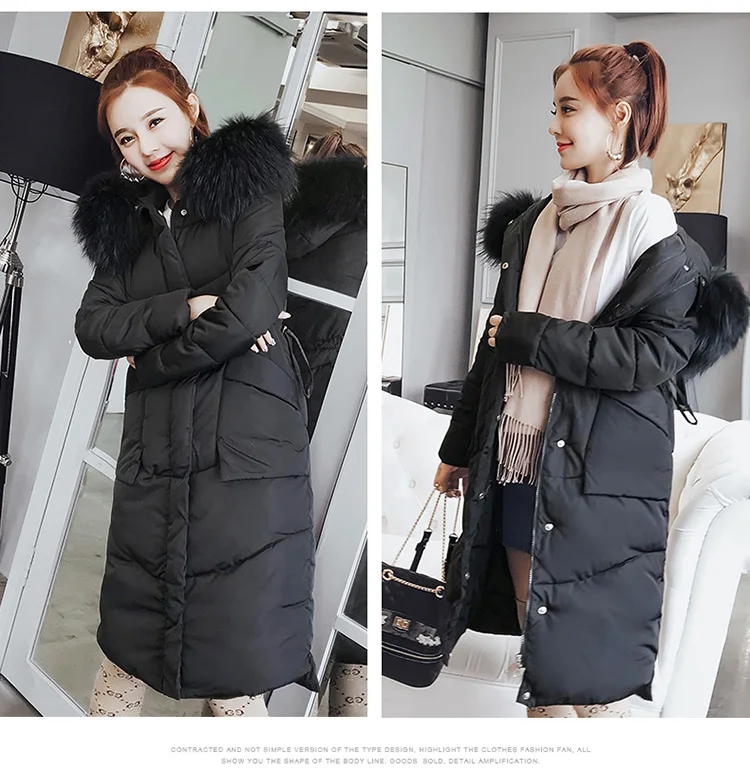 Women Parkas Long Winter Loose Cotton Coat Female Hooded Winter Jacket Women 2018 Women Winter Coat Korean Style LZ979 (25)