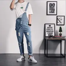 S-4XL мужские джинсы подтяжки прилив оснастки деним прилив боди узкие брюки комбинезон джинсы комбинезоны DJ певица костюмы