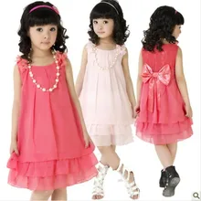 Summer Autumn 2016 new dress/ lace dress /children dress/children’s clothing,Baby Girls Sleeve Cake Dress Bow Dots Cotton