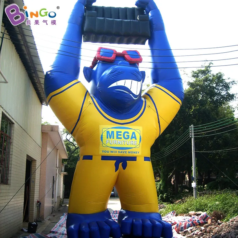 10 Meters Inflatable Gorilla Orangutan with Sunglasses and Sofa, Giant