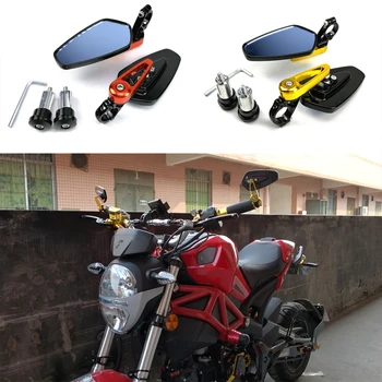 

Jeebay Universal 7/8" Motorcycle Side Rearview Mirror Aluminum 22mm Bar End Motorbike Bike Handlebar Rear View Mirrors