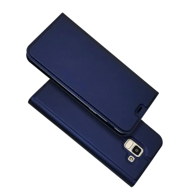 Чехол для samsung Galaxy J6 J6 Plus J6+ кожаный чехол-кошелек на магните С Откидывающейся Крышкой для телефона чехол-книжка для карт Etui Capinha - Цвет: Синий