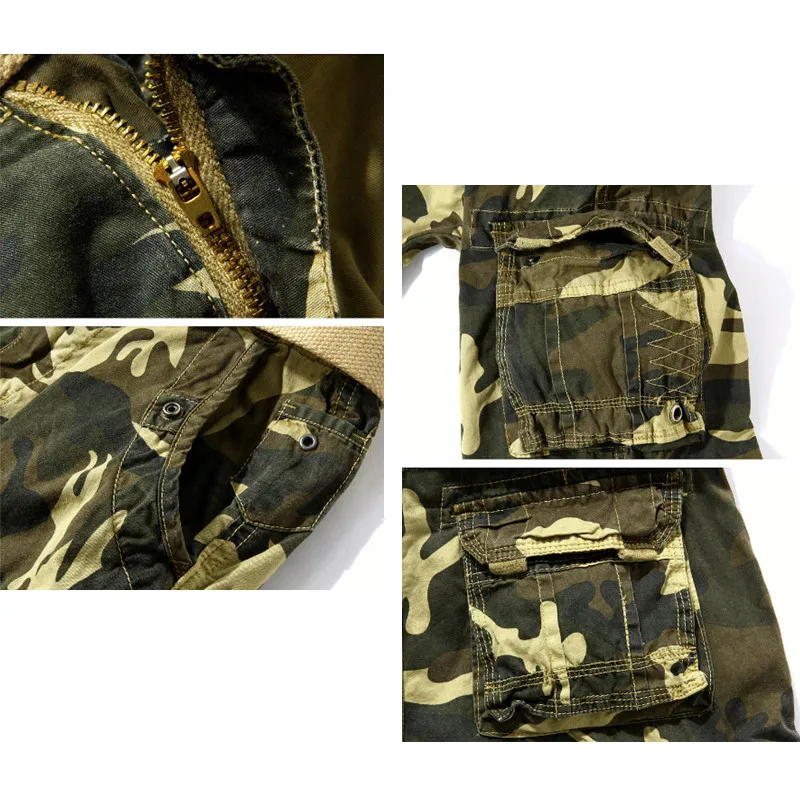 Шорты карго мужские камуфляжные с множеством карманов|camouflage cargo shorts|cargo shortscamo shorts