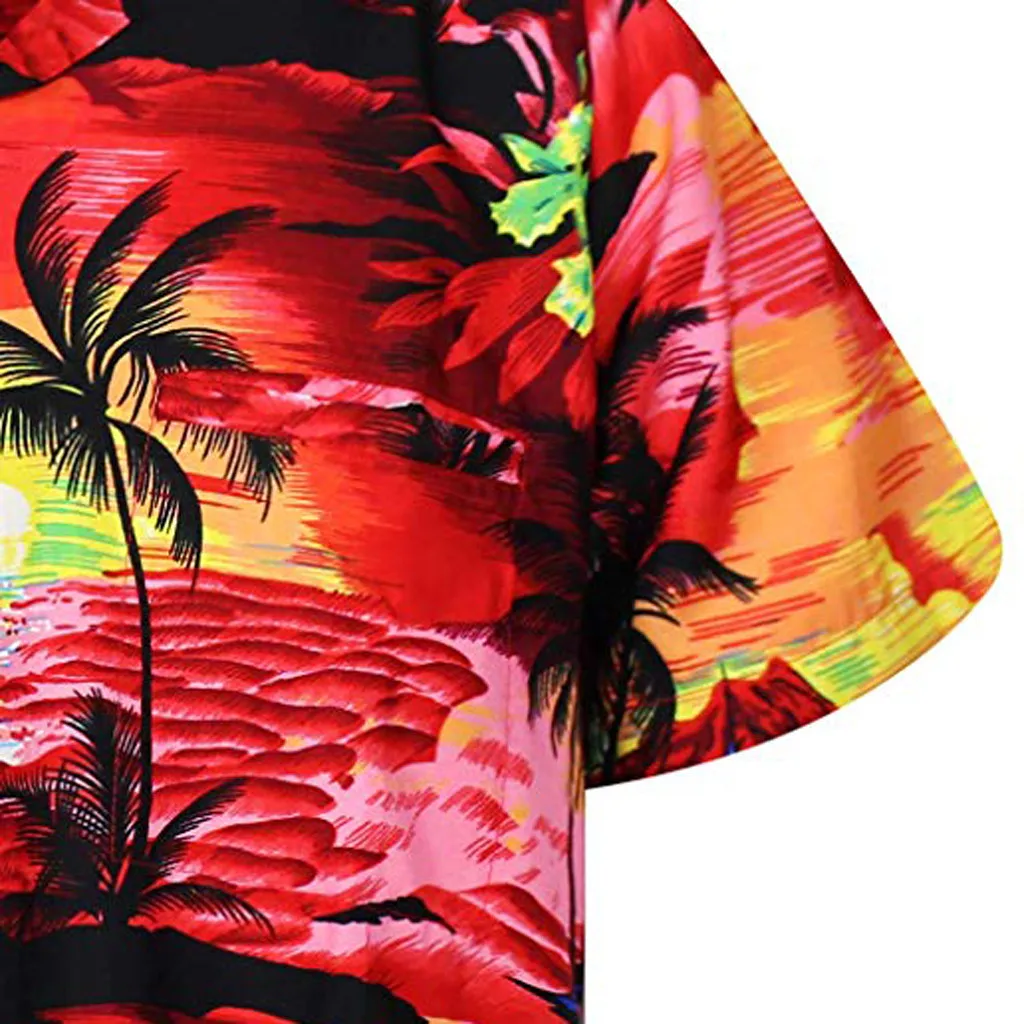 Fashsiualy, рубашки больших размеров, 3XL, модные мужские повседневные рубашки на пуговицах с гавайским принтом, пляжные рубашки с коротким рукавом, быстросохнущие топы, блузки, рубашки для мужчин
