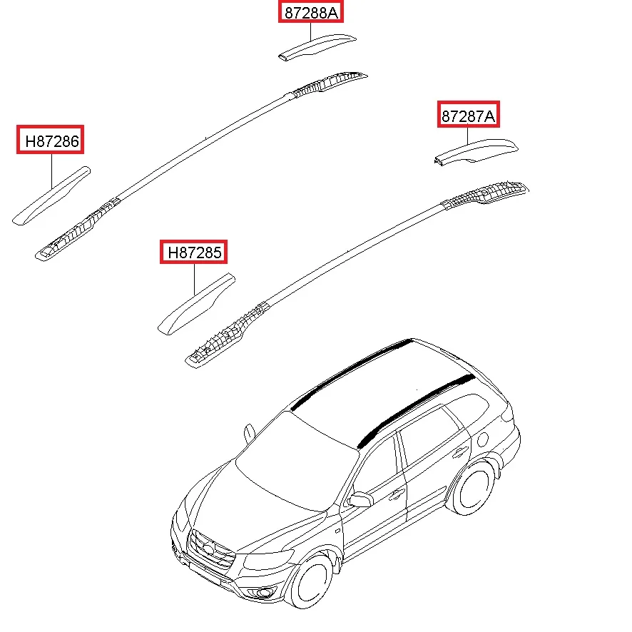 Для 2009 2010 2011 hyundai Santa fe багажник на крышу багажника Крышка передняя и задняя декоративная крышка для рамы крыши