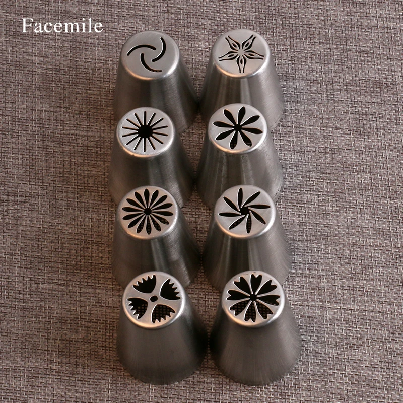 

8pcs/set russian tulip nozzles russian nozzles tips icing piping cake nozzles decoration tools 51061