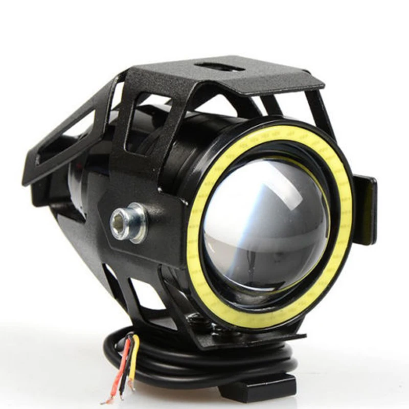 1х белый U7 angel eyes Light 125 Вт светодиодные фары для мотоциклов противотуманный прожектор+ переключатель