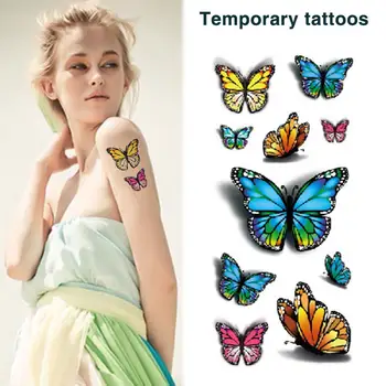 

Women's 3D Temporary Tattoo Sticker Waterproof Body Decals Fake Tatoo Art Taty Butterfly Pattern Tattoo Sticker Hot Sale