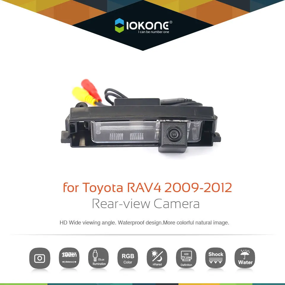 High Quality IOKONE CCD HD Car Rear Camera for Toyota RAV4 2009 2010 2011 2012 Backup Parking
