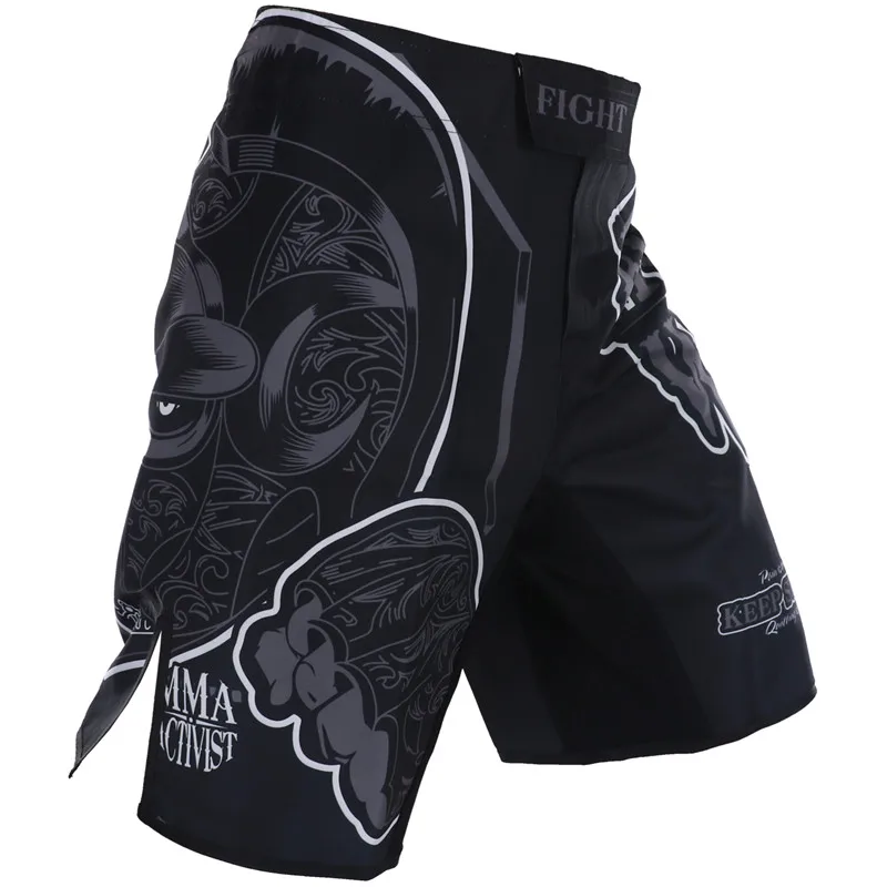 Günstige MMA männer Muay Thai Boxing BJJ Shorts Fitness Atmungsaktive Martial Arts Kampf Boxeo Badehose Schwarz Farbe Trainning Gym Shorts