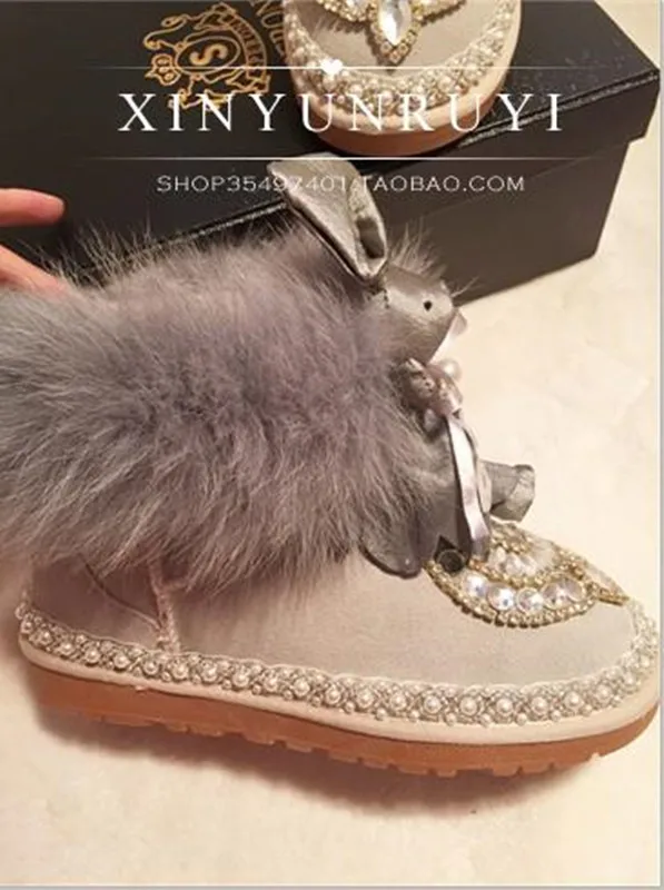 Vaca Arranque Mano Talones Genuino Las Pic Hecho A Cuero Lujo Botas Pequeños Piel Felpa Gary La Super Mujeres De Navidad Diseño As Tobillo Invierno x4Z1q1