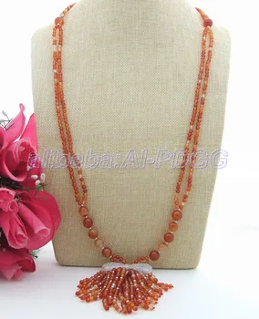

Carnelian&CZ Pendant Necklace