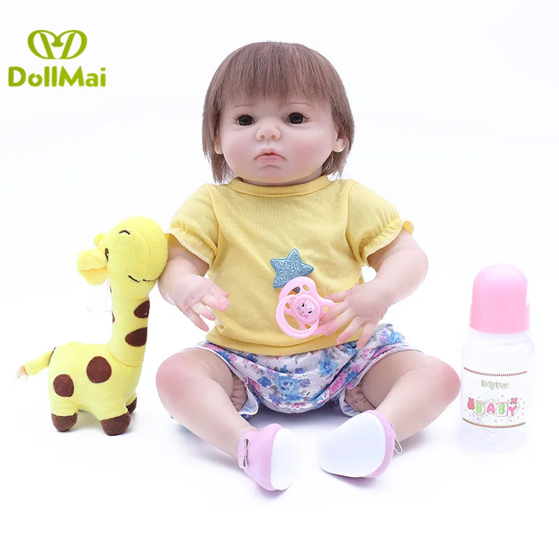 

Newborn Reborn Baby Silicone Dolls soft Body Cute Soft Baby Alive Doll For Girls Princess Kid Fashion Bebes Reborn Dolls 43cm