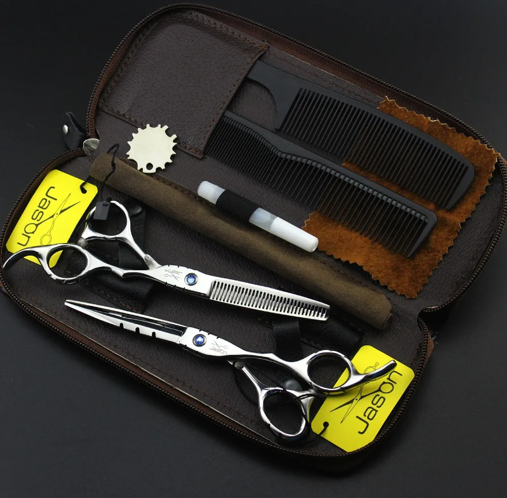 ФОТО JASON Hair Scissors  Cutting and Thinning hairdressing Scissors Professional Barbers Scissors Kits,5.5inch 6.0inch,JP440C, 1set