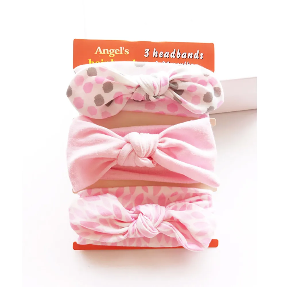 

3PCS/lot Princess Kids Girl headband Rabbit Ear Elastic Cotton Bowknot Hairband Kids Hair Accessories bandeau #121