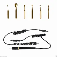 6 стоматологических электрических наконечников для воска, набор+ 2 сменных ножей для резьбы по воску, карандаш